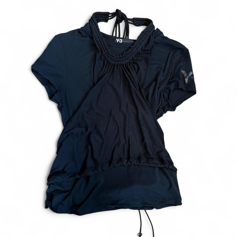 Y-3 Yohji Yamamoto Adidas Layered Tee black vintage M 2008 sportswear - Picture 7 of 14